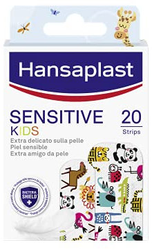 Hansaplast Cerotti SENSITIVE KIDS, Cerotti bambini con animali, Per pelle sensibile, ipoallergenici e facili da rimuovere, 1 confezione da 20 pezzi in 2 formati