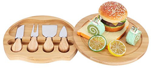Juego de cuchillos para queso, mango de madera de acero inoxidable, juego de cuchillos para cortar queso, tabla de cortar, utensilios de cocina para barbacoa, regalo ideal