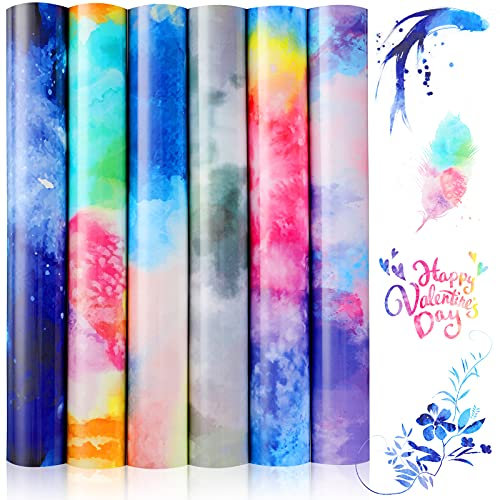 Rollo flexible termoadhesivo de 6 hojas para tela, transferencia textil termoadhesiva, vinilo termoadhesivo, para cricut y silueta cameo, fácil de cortar y deshierbar