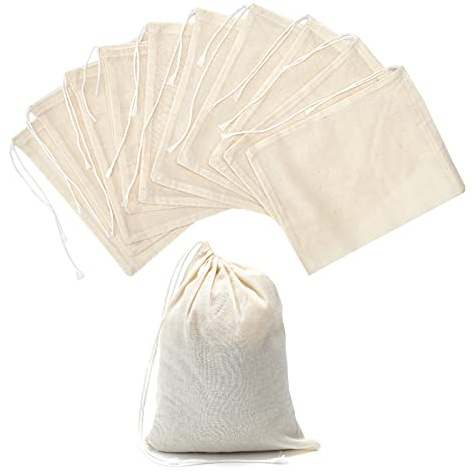 LOOKSGO 25 Pcs 6x8 Inch Muslin Bag Sachet Bag for Party Wedding Home Supplies Cotton Drawstring Bags for Jewelry