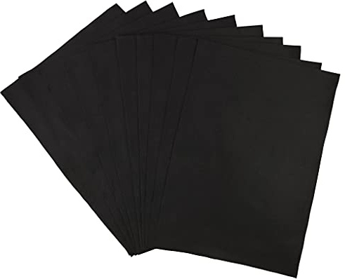 Netuno 10 x Deko Filz Schwarz A4 1mm Bastelfilz Filzstoff zum Dekoration Basteln DIY Handwerk für Kinder Hochzeit Tischdeko Osterdeko Fruehling