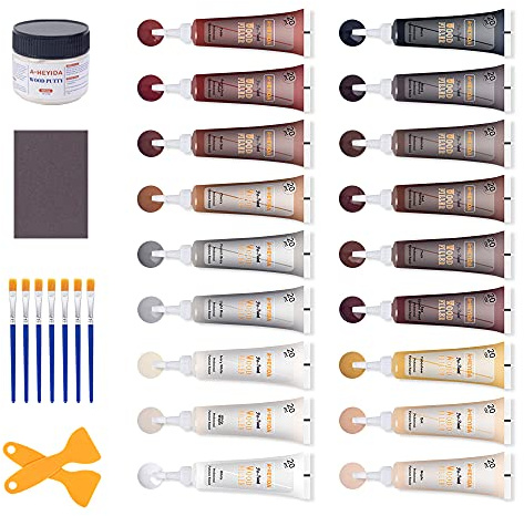Wood Scratch Repair Kit - 18 Color Wood Fillers Paste for Scratch, Crack, Stain, Discoloration on Vinyl, Hardwood, Laminate, Floor, Furniture, Door, Cabinet, Table, Multi-Surface