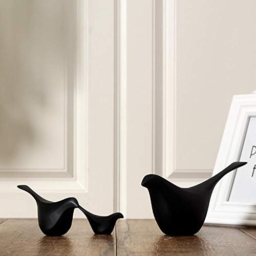 Dostear Grande Statue Jardin Exterieur Voiture Accessoires Deco Decoration Salon Moderne Objet Interieur Sculpture Moderne Oiseau Noir 3 pcs