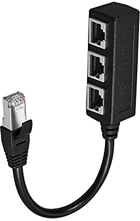 APKLVSR Câble répartiteur Ethernet RJ45,adaptateur de d'extension réseau LAN RJ45 mâle à 3 femelles pour adaptateur connecteur prise Super Cat5, Cat5e, Cat6,Cat7