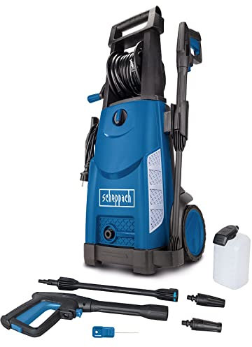 Scheppach Hochdruckreiniger HCE2000 Hochdruckpistole mit Schlauchtrommel | 153 bar | 2000W | 480l/h Durchflussmenge | 8m Schlauch | Quick Connect & Start-Stopp Funktion | inkl. Reinigungsmitteltank