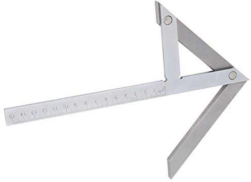 Faceuer Zentrierwinkel-Messlineal, Verdicktes Design, Edelstahl, 15 cm Länge, Robustes Design, Für 45°-90°-Winkel und Kreismittenmarkierung