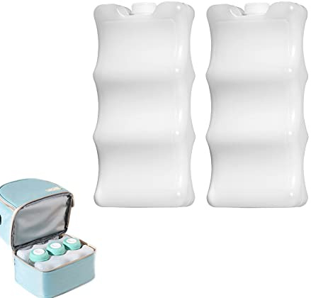 Vulevirtue 2 pièces Blocs Réfrigérants,Éléments de Refroidissement,Réutilisable pour Glacière et Sac Isotherme,pour Sac Isotherme,glacière,boîtes à Lunch,600 ML,21x10x5cm