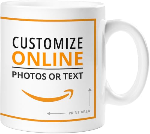 360 Onlineprint Personalized Mug | Material: Ceramic | Model: White Mug | Ideal for a Personalized Gift or Professional use | Color: White | Capacity: 325 ml