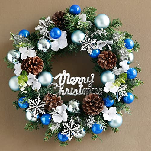 GIZNXBA Weihnachtskranz Für Tür, Weihnachtsgirlande Aussen, Künstliche Weihnachtskränze Mit Lichtern Für Fenster, Kranz Für Indoor Outdoor Haustür, Weihnachtsschmuck (Color : A8)