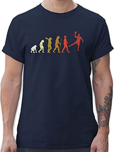 T-Shirt Herren - EM 2026 Trikot Ersatz - Handball Evolution Vintage Male - 4XL - Navy Blau - Handballer Tshirt hanball Shirts halbball Shirt Handball. t-Shirts Handball, Tshirts beachhandball t wm