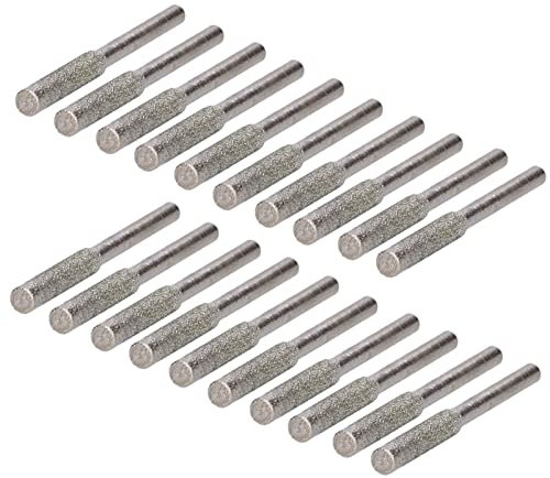 Ejoyous Affûteur de Chaîne pour Tronçonneuse, 20 Pièces, Pierre à Aiguiser en Diamant, Argent
