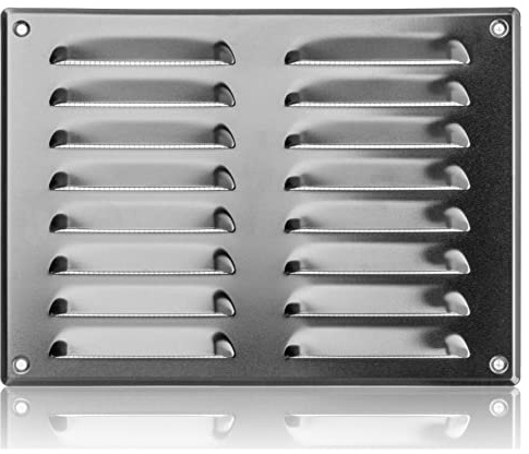 260x190mm Ventilationsgaller i Aluminium med Myggskydd - Metallgaller för Ventilation