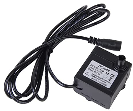 Solar Water Fountain Pump - 1.5-2m Submersible DC 6-12v 5W Waterproof Low Noise Mini Pump for Fish Tank, Aquarium, Hydroponics and Water Feature