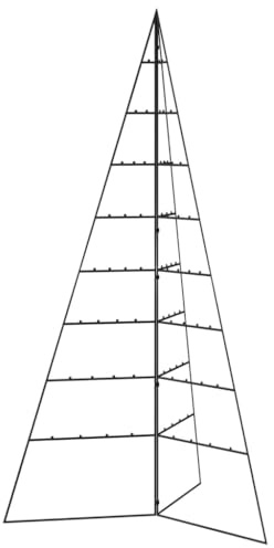 vidaXL Albero di Natale Decorativo in Metallo Nero 180 cm, Albero di Natale Decorativo, Albero di Natale, Decorazione di Natale