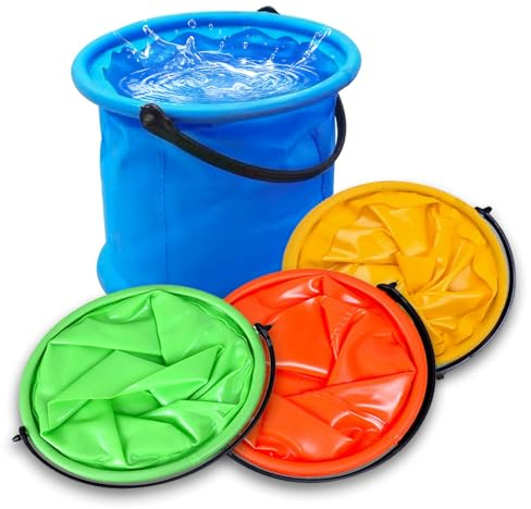 Faltbarer Eimer, 4 Stück Strand Falteimer Tragbarer 2L Eimer Klein Bunt Angeleimer Multifunktional Waschschüssel für Camping Angeln Strand