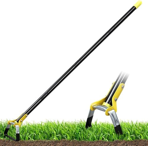 Gartenhacke, Scuffle Garten Hula Hacken für Unkrautjäten Gartenarbeit langer Stiel, einstellbare Unkrautjäten Schleife Steigbügel Hacke 76-182 cm, Schwarz