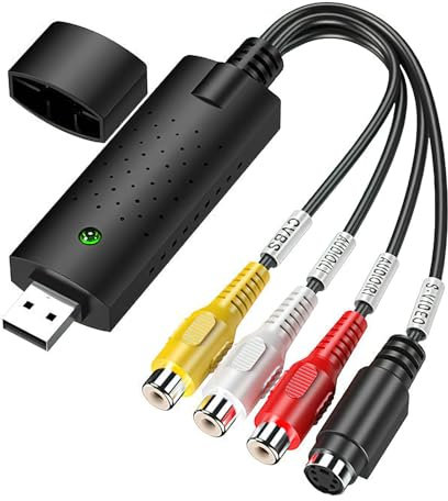 USB 2.0 Audio Video Grabber USB 2.0 Audio Video Grabber convertitore convertitore analogico a digitale con adattatore per VHS VCR TV a DVD per Windows11 10 8 7 Mac