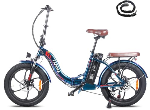 Fafrees Ebike Klapprad Elektrofahrrad 20 Zoll, F20 Pro City ebike 36V 18AH Akku, Reichweite bis zu 70-150km, 250W Fatbike, Pedelec 25km/h, E Fahrrad Herren Damen (buntes Blau)