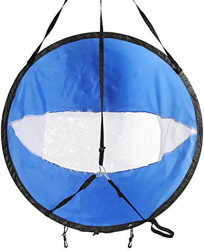 Kajak-Segel, Windsegel, 108 cm, Blau-weißes Kanu-Segel, Transparentes Fenster, UV-Schutz, Einfache Einrichtung und Steuerung