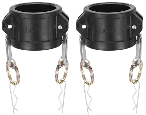 PATIKIL 2 Stück Poly Cam Lock Fittings 1,5 Polypropylen Schwarz | Teil DC Staubkappe Cam Groove Schlaucharmaturen, Cam Lock Fittings