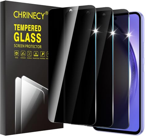 3 Stück Sichtschutz Schutzfolie Kompatibel mit Samsung Galaxy A54 Schutzglas, Anti-Spy Schutzglas, [9H Härte Folie] [Kratzfest] [Anti-Fingerprint] [Blasenfrei]