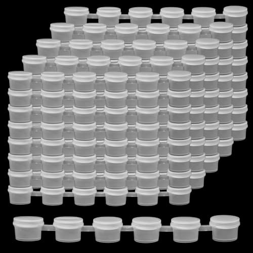Bofanze 40 Strisce 240 Vasi Strisce di Vernice Vuote Strisce Mini di Vernice Plastica Mini Vasi Per Pittura Contenitori Mini Barattolo di Vernice per la Pittura Artistica e Strumenti di Apprendimento