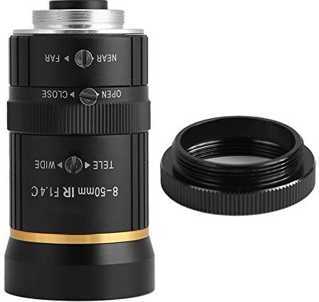 Natudeco 5MP 8-50mm Camcorder Lens Length HD Manual Lens C Mount Professional Camcorder Lens for Surveillance Security Camera