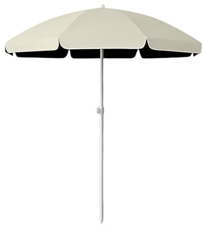 Ombrellone da spiaggia rotondo piccolo 160cm, ombrellone parasole portatile da esterno da 220cm con copertura, protezione UV 50+, impermeabile, regolabile in altezza(Khaki,240cm)