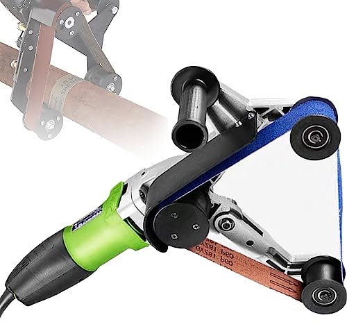 Lucidatrice elettrica per tubi da 800 W - Diametro massimo 7/180 mm per tubi e materiali rotondi in acciaio inossidabile - Potente levigatrice a nastro per finiture professionali