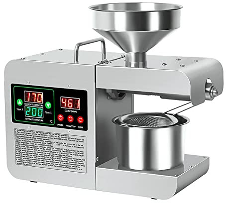 BGFYUSF Ölpresse, 820 W, kommerzielle automatische Ölpresse, Edelstahl, Private/kommerzielle Ölpresse für Mais/Kokosnüsse/Erdnüsse/Sonnenblumenkerne