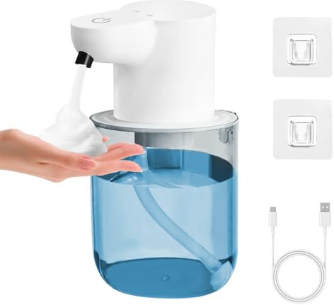 Elektrischer Seifenspender, Automatic Soap Dispenser, USB C Electric Soap Dispenser with Sensor, 400ML Wall Mounting, Non-Contact IPX5 Seifenspender Automatisch for Bathroom, Kitchen, Office