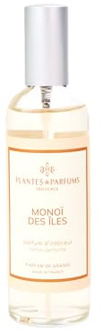 Parfum d'Intérieur Monoï des Îles - 100ml - Spray Ambiance Noix de Coco & Fleurs Blanches - Fabriqué en Provence - Parfums de Grasse - +90% Ingrédients Naturels - Ambiance Exotique Maison