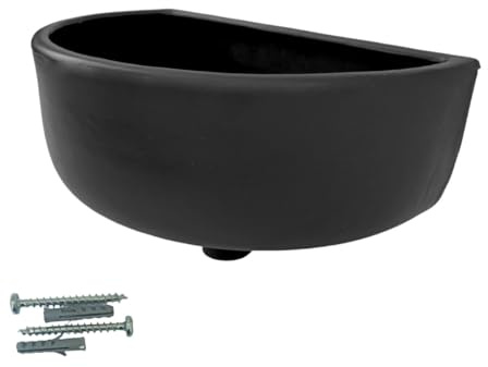 Varile Kunststoﬀ Ausgussbecken für Garten & Keller inkl. Abﬂusssieb- Haarsieb aus Kunststoﬀ div. Farben (Schwarz)