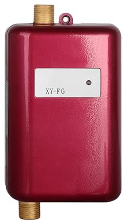 Scaldabagno, Scaldabagno Elettrico Scaldabagno Istantaneo Senza Serbatoio IPX4 Impermeabile 0.04Pa For Lavaggio Doccia/bagno/cucina,Sicuro(Rot)