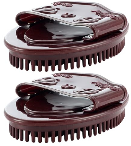 Abaodam Lot de 2 Brosses de Massage Corporelles Portables Couleur Café Outil de Massage des Méridiens Ergonomique pour Dos Épaules Mollets et Pieds Brosse de Relaxation Complète du