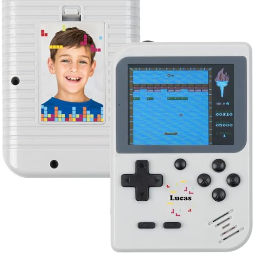 Wanapix | Console Retro Portatile Personalizzata | 256 Videogiochi Classici | Grafica a 8 Bit a Colori | Funziona con Batteria e si Ricarica tramite Cavo USB-C | Blocchi