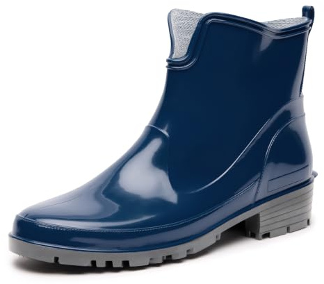 Ladeheid Botines de Agua en PVC para Mujer Botas de Lluvia Botines Impermeables de Caucho Zapatos de Goma Mujeres Botas para Primavera Wellington Boots Botas Cortas LA-930
