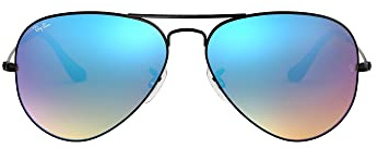 Ray Ban Unisex Sonnenbrille RB3025, Gr. X-Large (Herstellergröße: 62), Schwarz (Gestell: schwarz, Gläser: blau gradient, verspiegelt 002/4O)