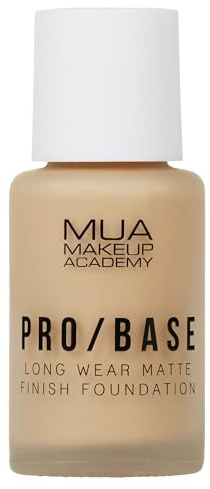 MUA Pro/Base Full Coverage Matte Finish Foundation, Shade #146 (Pack of 1) | Long-Lasting, Buildable Coverage, Controls Shine, Enriched with Vitamin E, Vegan & Cruelty Free