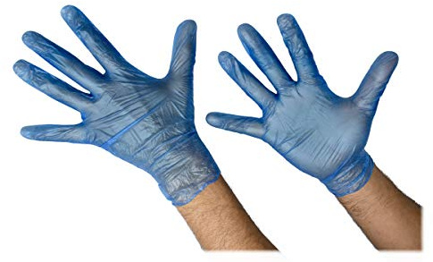 Triplast Blue Vinyl Powder Free Gloves | Pack of 100 | Latex Free | Medium Size (Blue Medium)