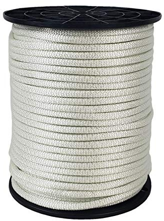 QNR 1/4 Nylon Rope, Solid Braid Utility Rope, 250 ft Spool, Dyeable Industrial Cord