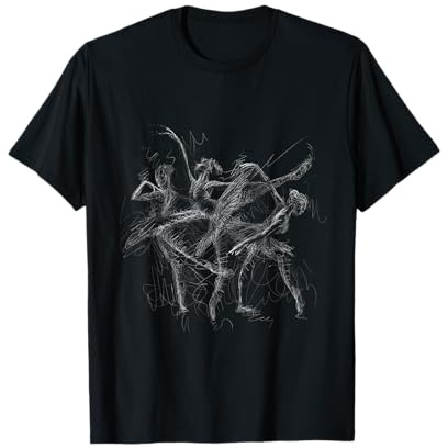 Hendriksbenjamin Ballett Kunst T-Shirt Schwarz Unisex Klein Modern Klassisch geschnitten Ballett T-Shirt