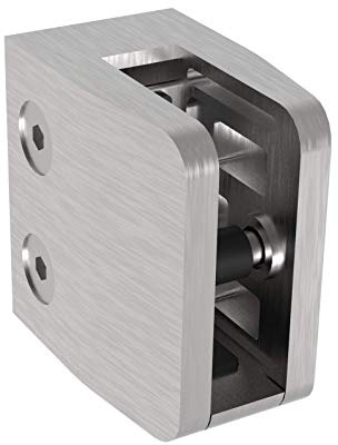 Sellon24® Glashalter Eckig Glasklemme Glass Clamp Edelstahl Glas MOD24 flach 42,4 (13,52mm flach)