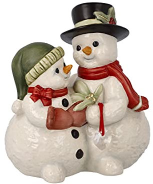 Goebel X-Mas Schneemänner-Figur Winterglück aus Porzellan Mehrfarbig, Maße: 10,5cm x 6,5cm x 12cm, 66-703-94-1