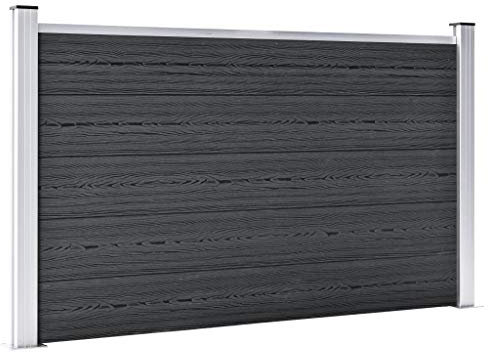Tidyard Clôture de Jardin WPC | Ensemble Complet de Clôture de Protection Jardin | Bordure pour vergers,parterres de Fleurs,sentiers | Mur d'Intimité Barrière Brise-Vent pour Terrasse |180x105cm Gris