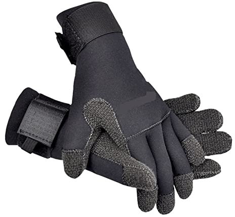 Tauchhandschuhe 5 mm rutschfeste, verschleißfeste Handschuhe Anti-Nadel-Anti-Dorn-Tauchfäustlinge Schnorcheln Schwimmen Speerfischen Tauchhandschuhe Neoprenanzug-Handschuhe ( Color : 5MM Kevlar gloves