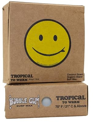 Bubble Gum Surf Wax Organic Rob Machado Formula Tropical/Warm 6 Pack
