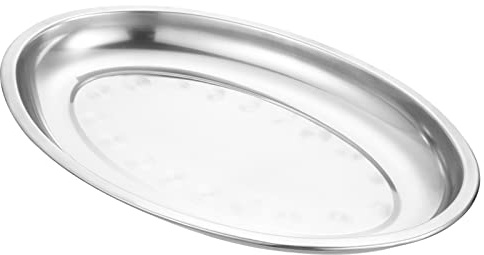 Veemoon Placa De Acero Inoxidable Plato De Metal para Cena Plato De Acero Inoxidable para Despedida Camping Al Aire