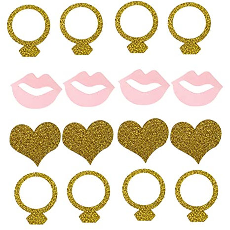 STOBAZA Dekorationen für Hochzeitsfeiern 2 Packungen mit 200 Stück Konfetti-dekorationen Herzförmige Lippen Aus Glitzerndem Papier für Eine Feierliche Atmosphäre