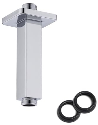 Braccio doccia da 10,2 cm con flangia, montaggio a soffitto, braccio di prolunga per soffione doccia, cromato